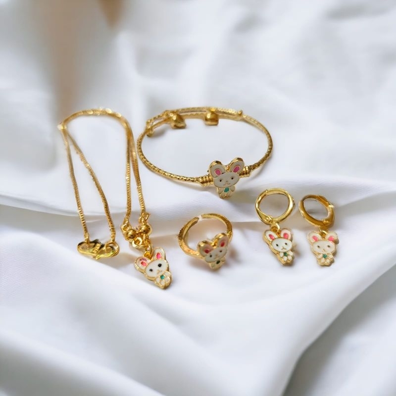 Set Perhiasan Anak Lapis Emas Karat Isi Love Silver Dan Tidak luntur perak perempuan murah asli mura