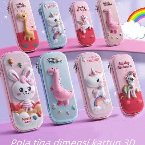 

KODE Y13N Kotak pensil pola kartun 3Dtempat pensil aesthetic