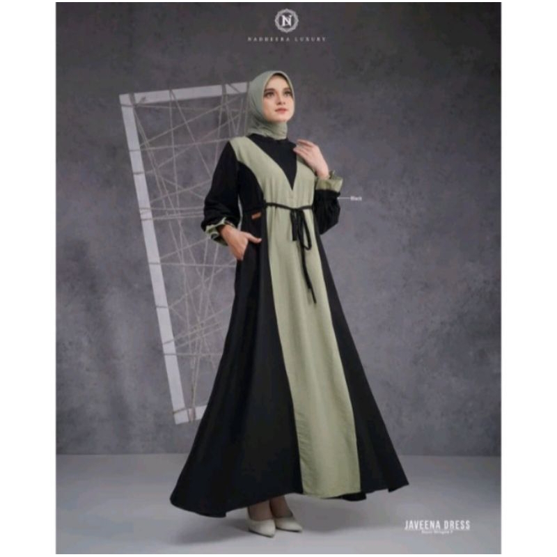 Javeena dress by Nadheera || gamis promo nadheera  luxury || gamis promo rayon adem
