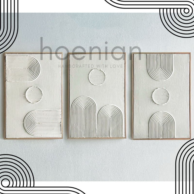 Texture art set of 3, hiasan dinidng aesthetic ala pinteres