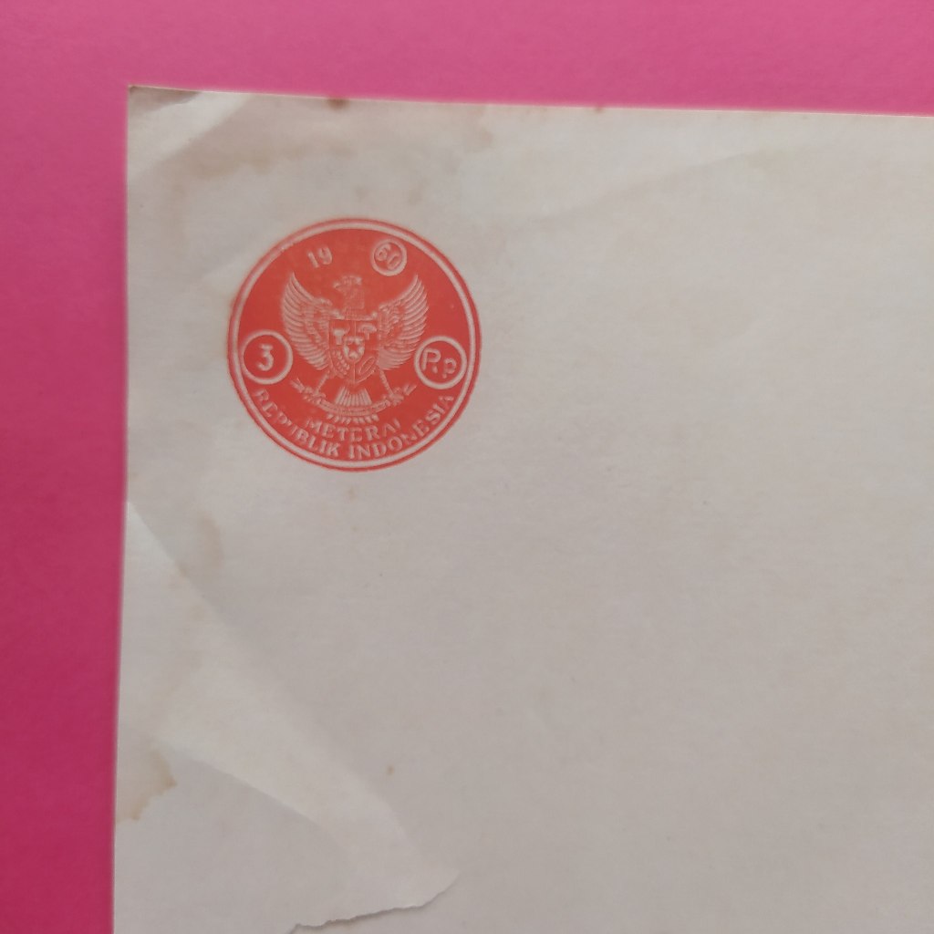 

Kertas Segel Kuno Rp 3 Tahun 1960 Single Murah