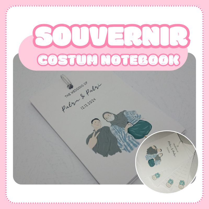 SOUVERNIR PERNIKAHAN | NOTEBOOK RING COSTUM | TERMURAH