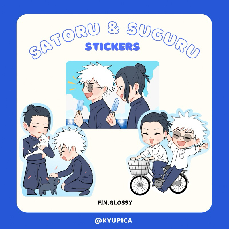

Jujutsu Kaisen Gojo Satoru & Geto Suguru (Satosugu JJK) Stickers | art by kyupica