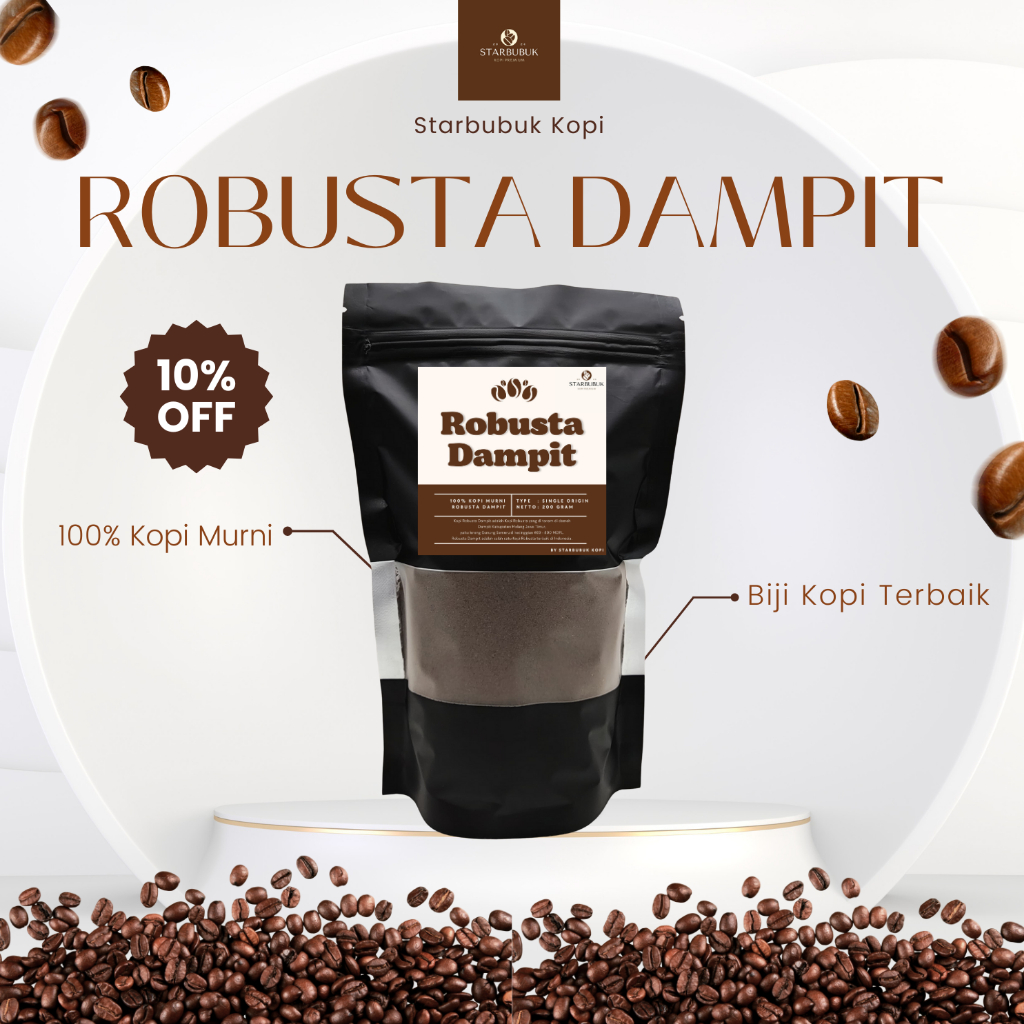 

Kopi Bubuk Robusta Dampit (100% Kopi Premium) 300 GRAM