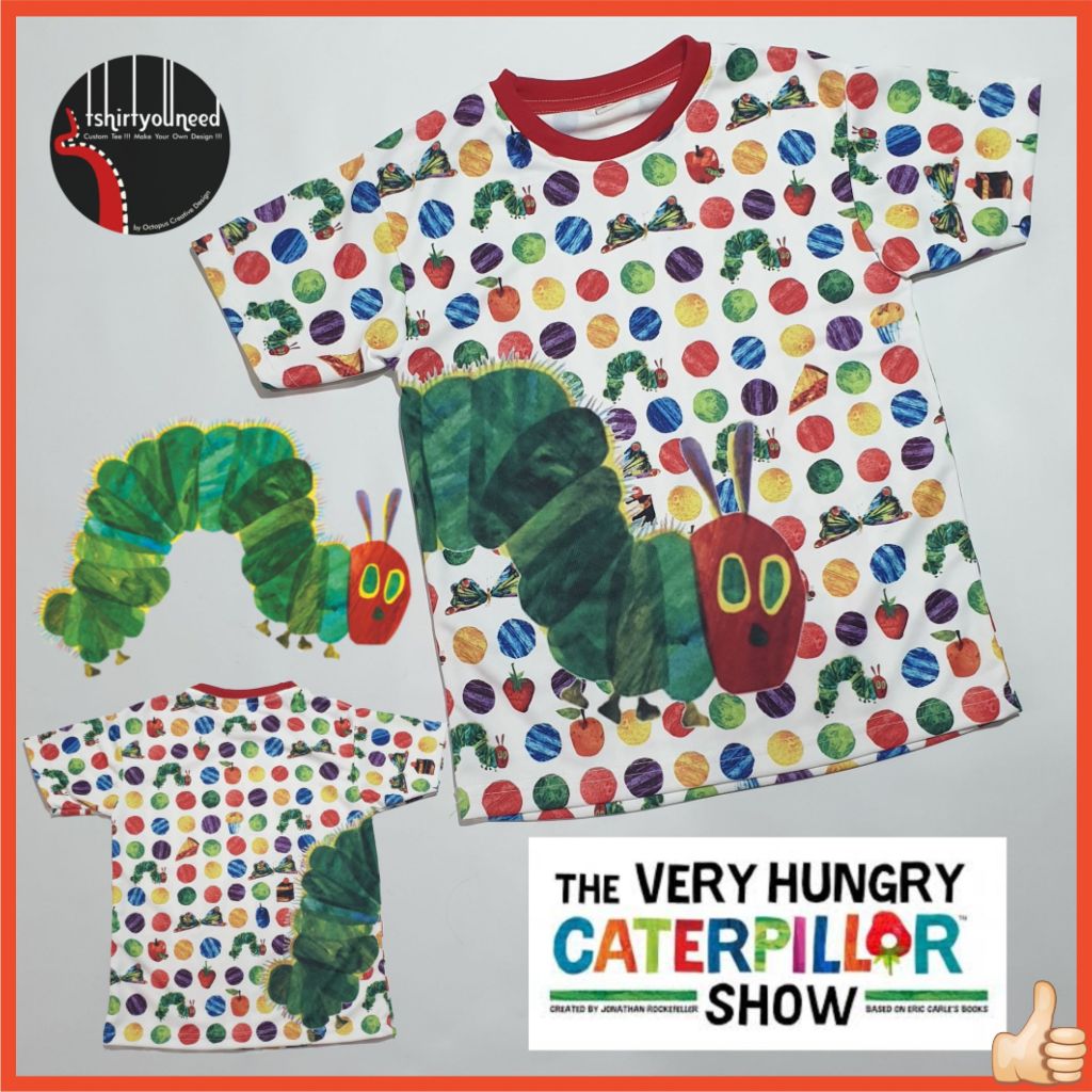 Baju FULLPRINT Kaos Anak Dewasa The Very Hungry Caterpillar Show