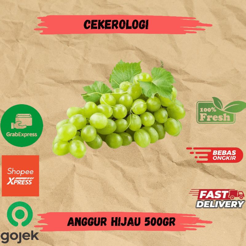 

Anggur Hijau 500gr / Buah Anggur Hijau / Anggur Hijau / Anggur / Anggur Hijau Fresh Berkualitas / JABODETABEK / Buah / Buah Buahan