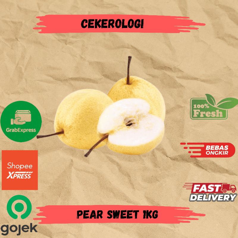 

Buah Pear Sweet 1kg / Buah Pear Sweet / Biah Pear / Pear Sweet / Pea / Buah Pear Fresh Berkualitas / JABODETABEK / Buah / Buah Buahan