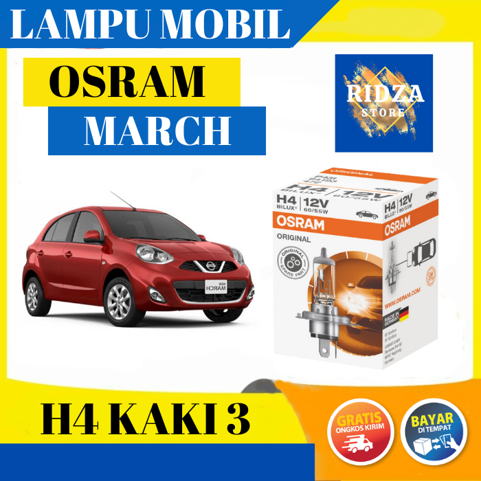 LAMPU DEPAN MOBIL NISSAN MARCH ORIGINAL OSRAM H4