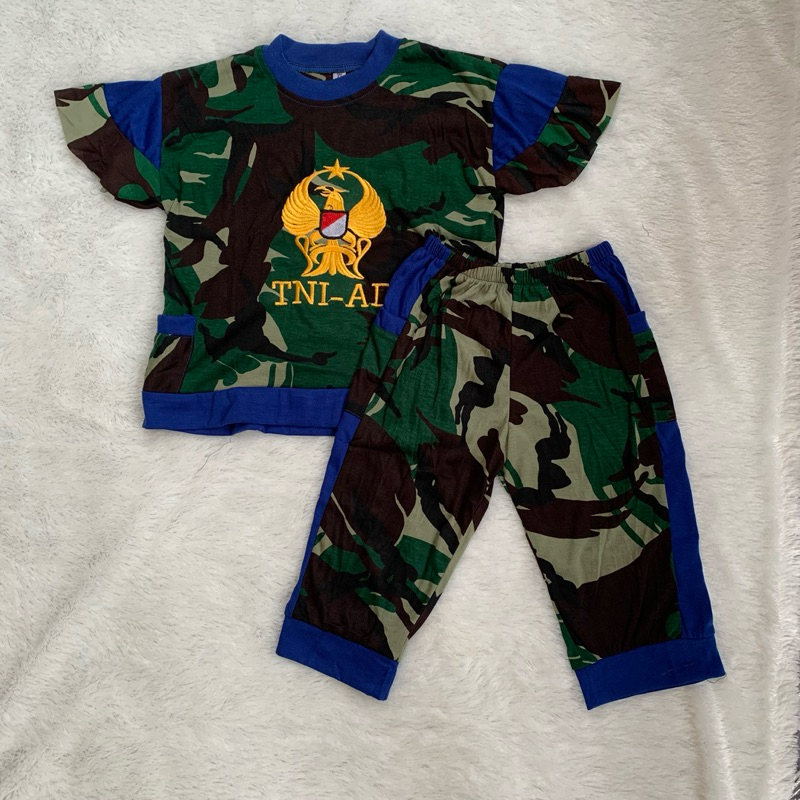 SETELAN KAOS ANAK PEREMPUAN LENGAN PENDEK LORENG MALVINAS BIRU / BAJU SETELAN ANAK PEREMPUAN / SETEL