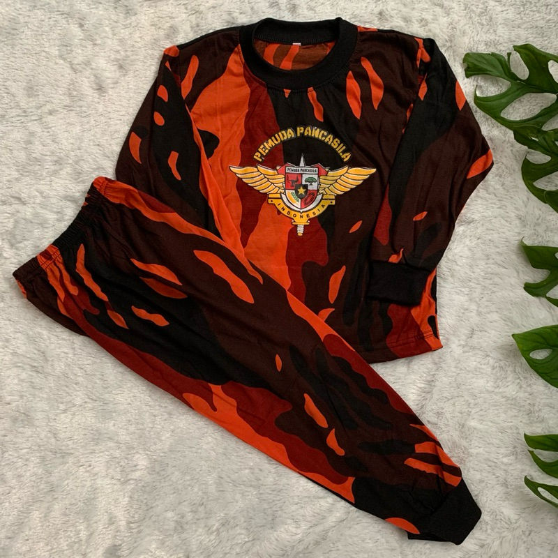 SETELAN KAOS ANAK LENGAN PANJANG LORENG PEMUDA PANCASILA / BAJU SETELAN ANAK LORENG PP // SETELAN BA