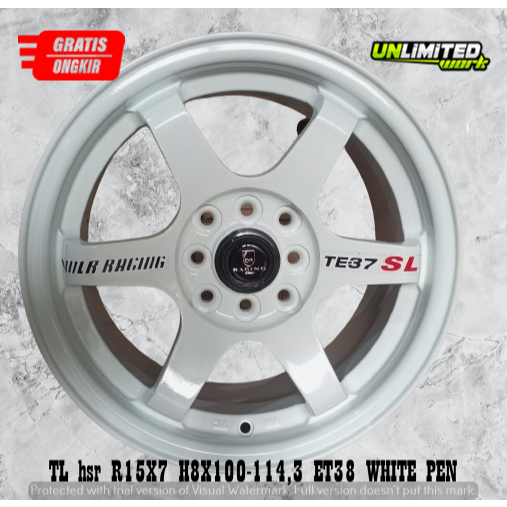 Velg Mobil Warna Putih TE37 R15 Buat Honda Brio HSR TL Termurah