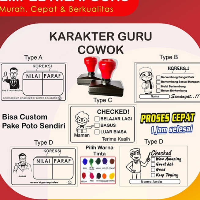 

Stempel Penilaian Guru Custom Poto Sendiri / Stempel Nilah Koreksi Checked