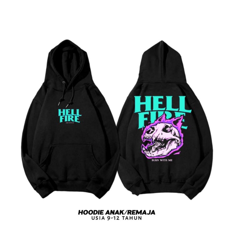 Hoodie anak 9-12 tahun sweater fashion anak hellfire stm terlaris