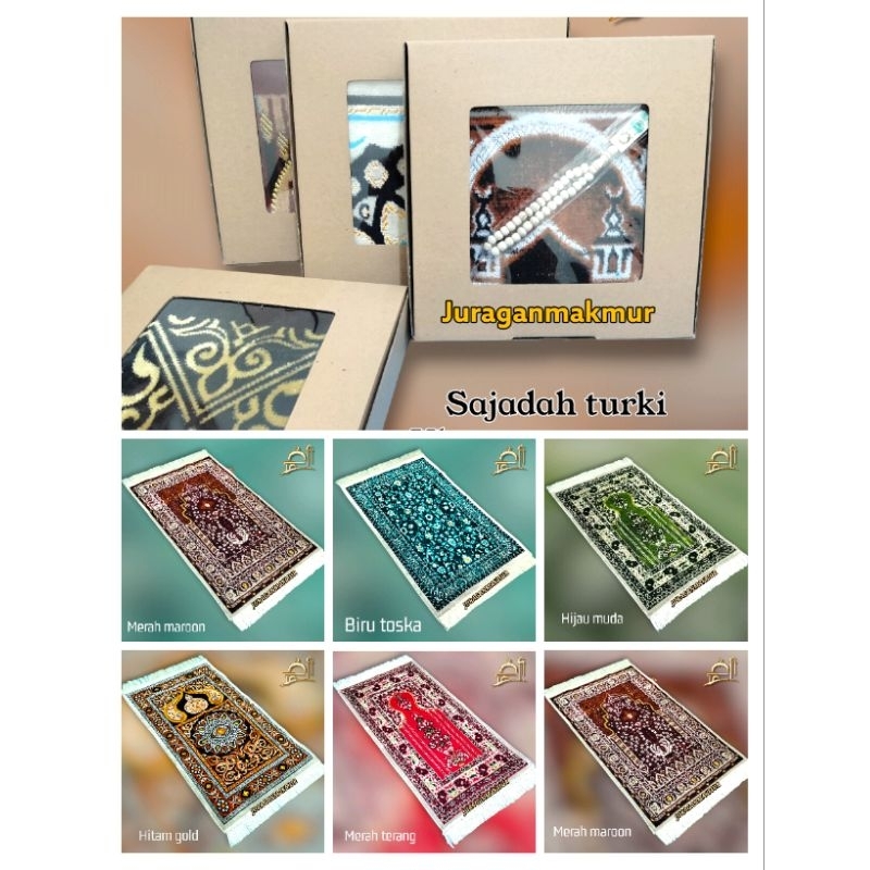 sajadah rawdah premium tebal /sajadah turkiye putih sablon