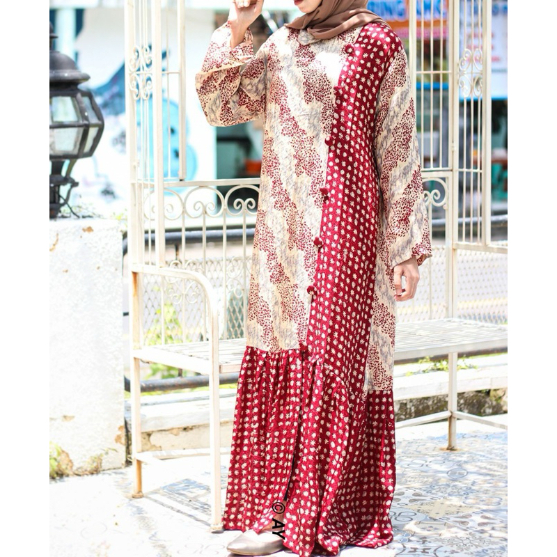 Dress wanita Mewah Premium Batik viscose Semi Sutra