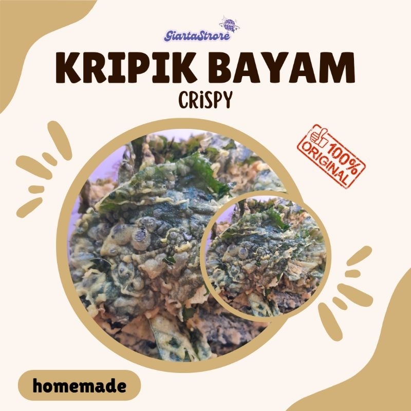 

Kripik Bayam Kiloan Renyah Gurih/Peyek Bayam 500gr