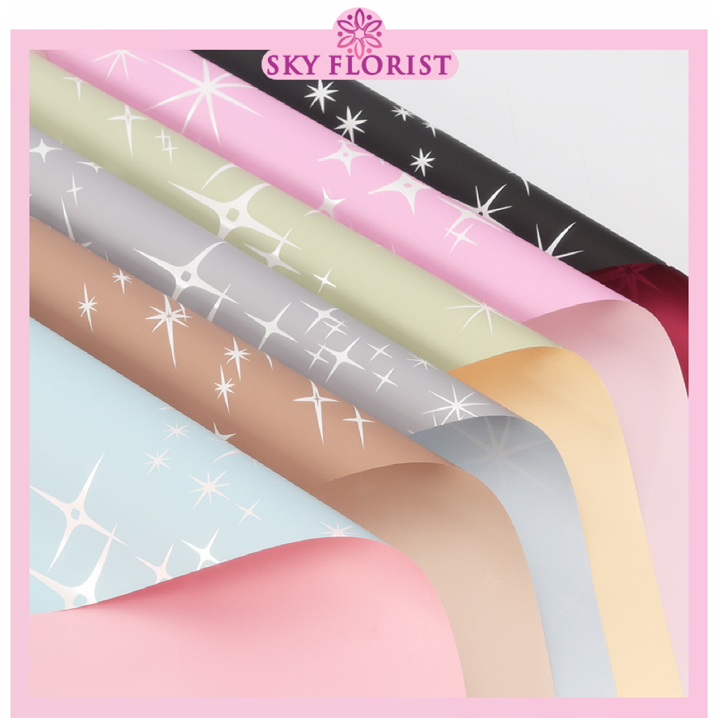 

20 LEMBAR Kertas Buket Bunga Dua Warna Full Color Flower Wrapping Paper Cellophane Florist KB6022