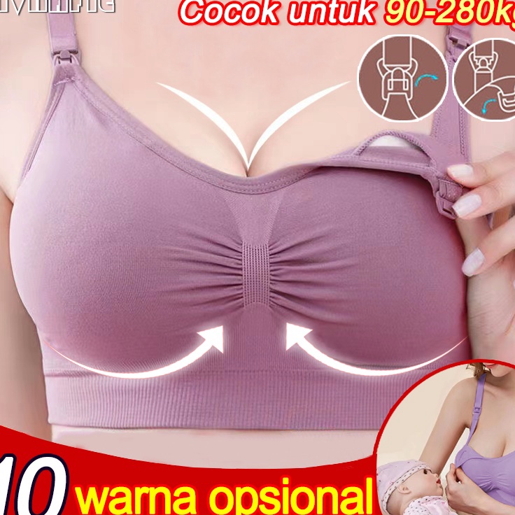 Beli Dong Bra Menyusui Tanpa dadaTerbuka penuh berkumpul anti kendur kapas murni nyaman dan bernapas
