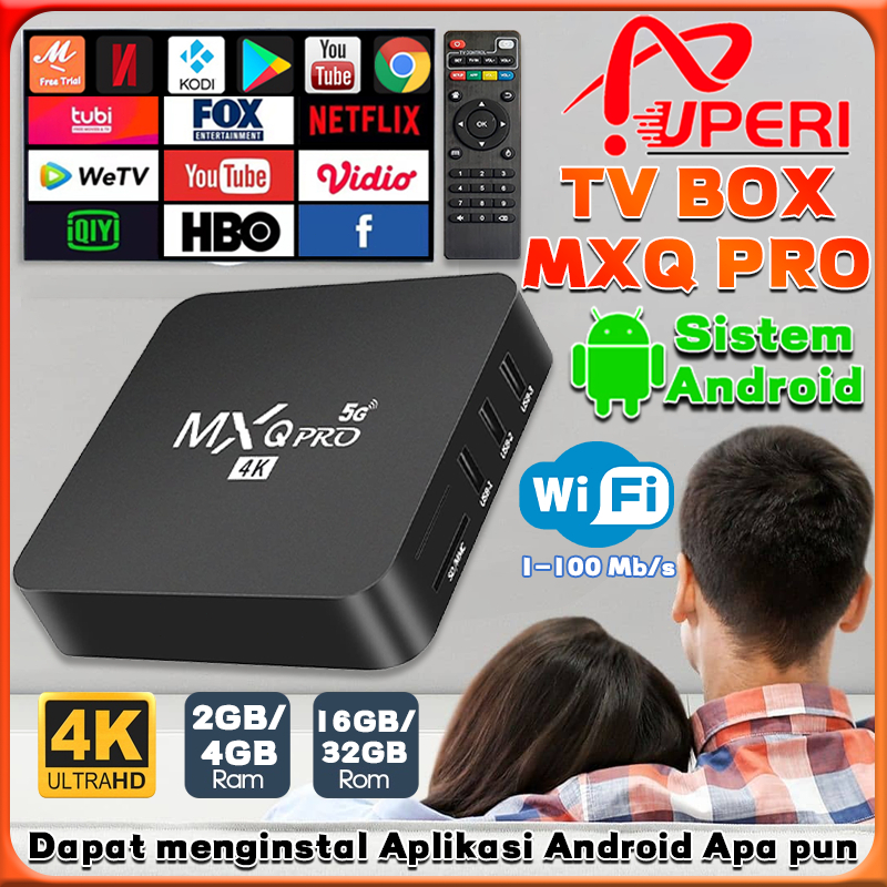 MXQ PRO 4K HD Android Box 6K TV Box 16GB RAM 64G+512G ROM TV Box 2.4G/4G Wifi Smart TV Box Unlocked TV Box Android Netflix Global English Version