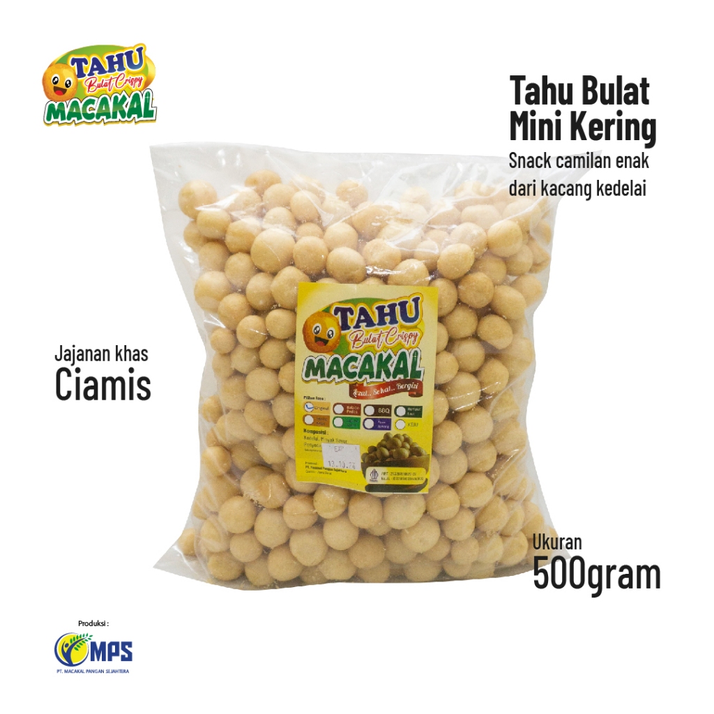 

Keripik Tahu Bulat Mini Kering Crispy MACAKAL Berat 500gram (1/2kg)