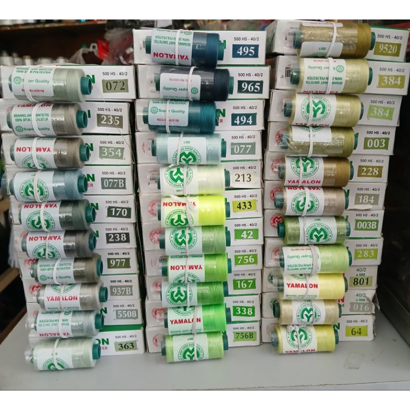 Benang Jahit Yamalon 500y (Serba Hijau bag 1)