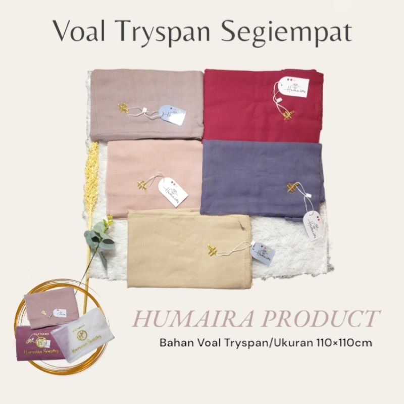 HUMAIRA-Hijab Segiempat Voal Tryspan/Kerudung Segiempat Voal Tryspan