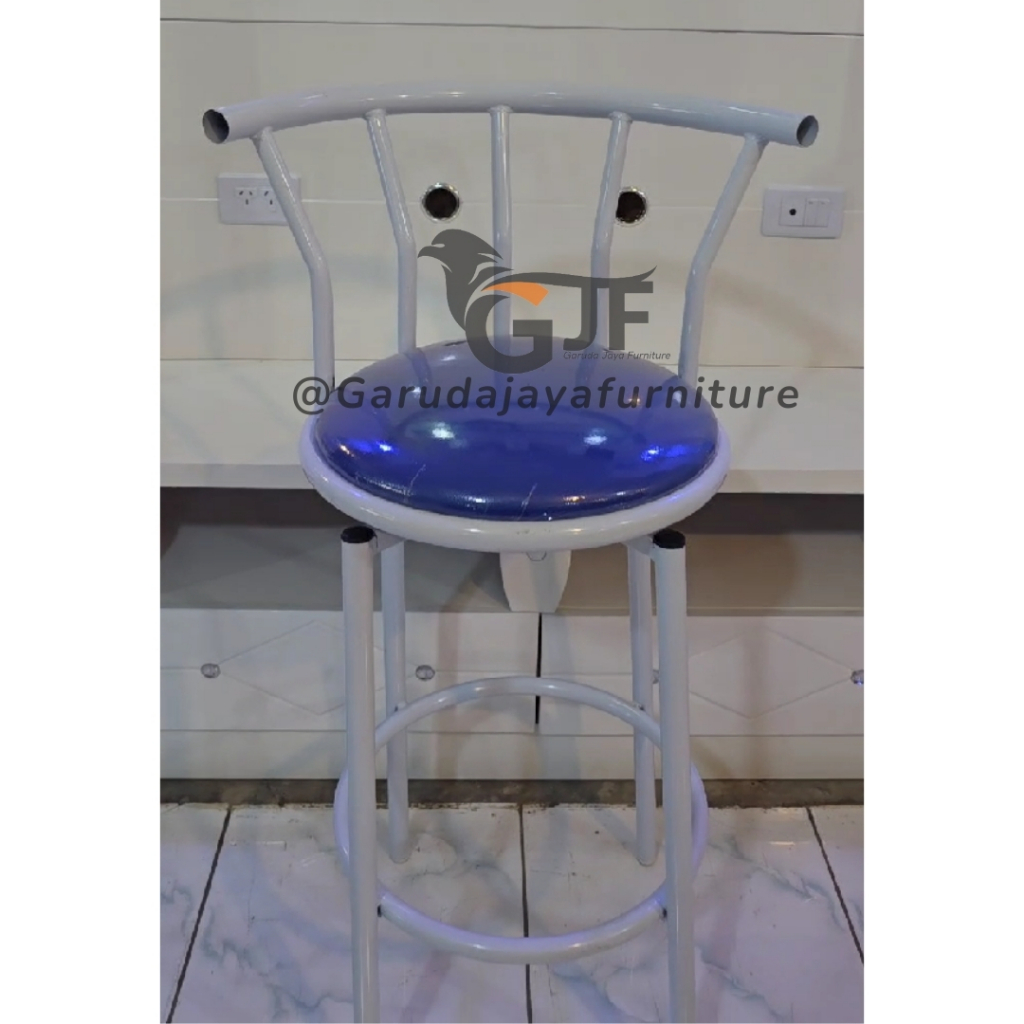 KURSI BAR PUTAR/BARSTOOL DUDUKAN EMPUK/KURSI CAFE/KURSI BAR BESI/KURSI MINIMALIS/KURSI BAR DENGAN SA
