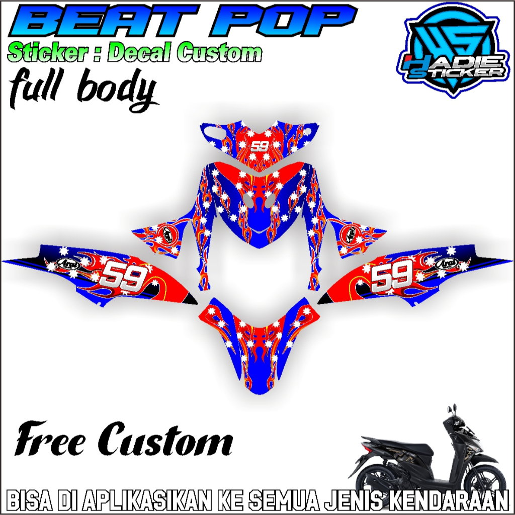 STICKER BEAT POP arai custom full body