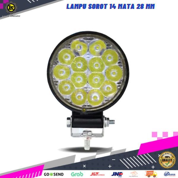 Lampu Tembak Sorot LED Worklight Kabut Lampu Depan 14 Mata Variasi Mobil Truk