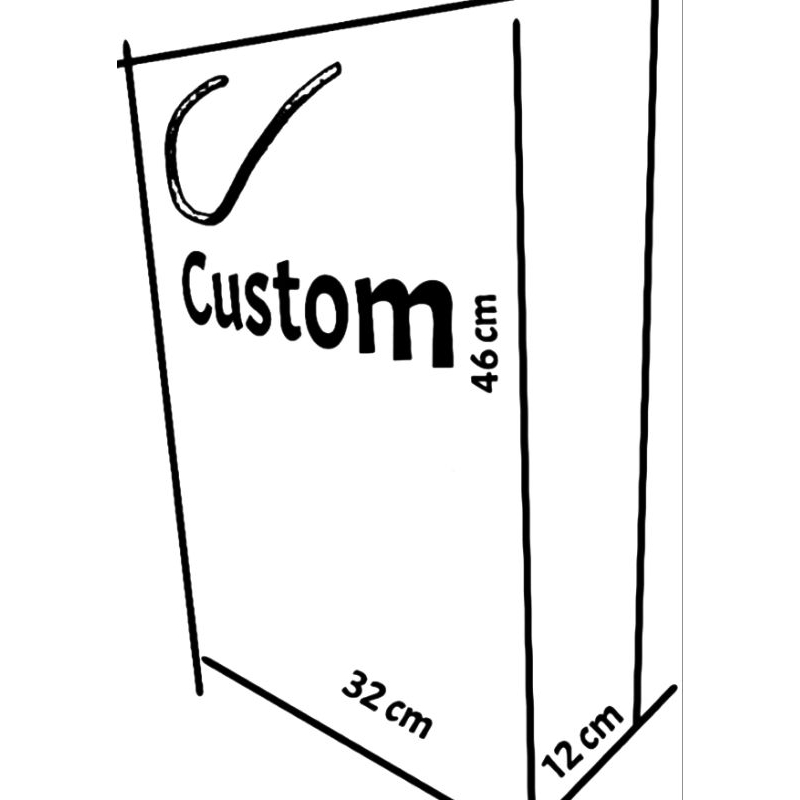 

Paperbag craft coklat gsm 150 custom p 32 x L 12 x T 46