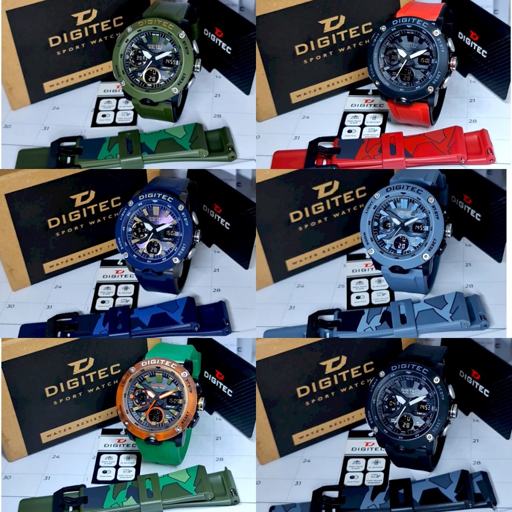 Jam Tangan PRIA DIGITEC TYPE DA-2094 ORIGINAL BONUS STRAP RUBBER FREE PACKING BUBBLE WRAP
