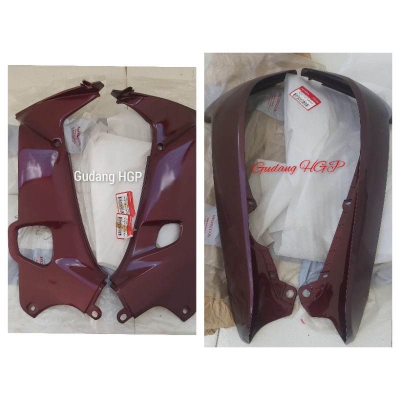 Shield L & R Leg Set & Cover M/P L & R Set Red Maroon Sayap Luar Dalam Honda Supra V X XX 100 Supra 