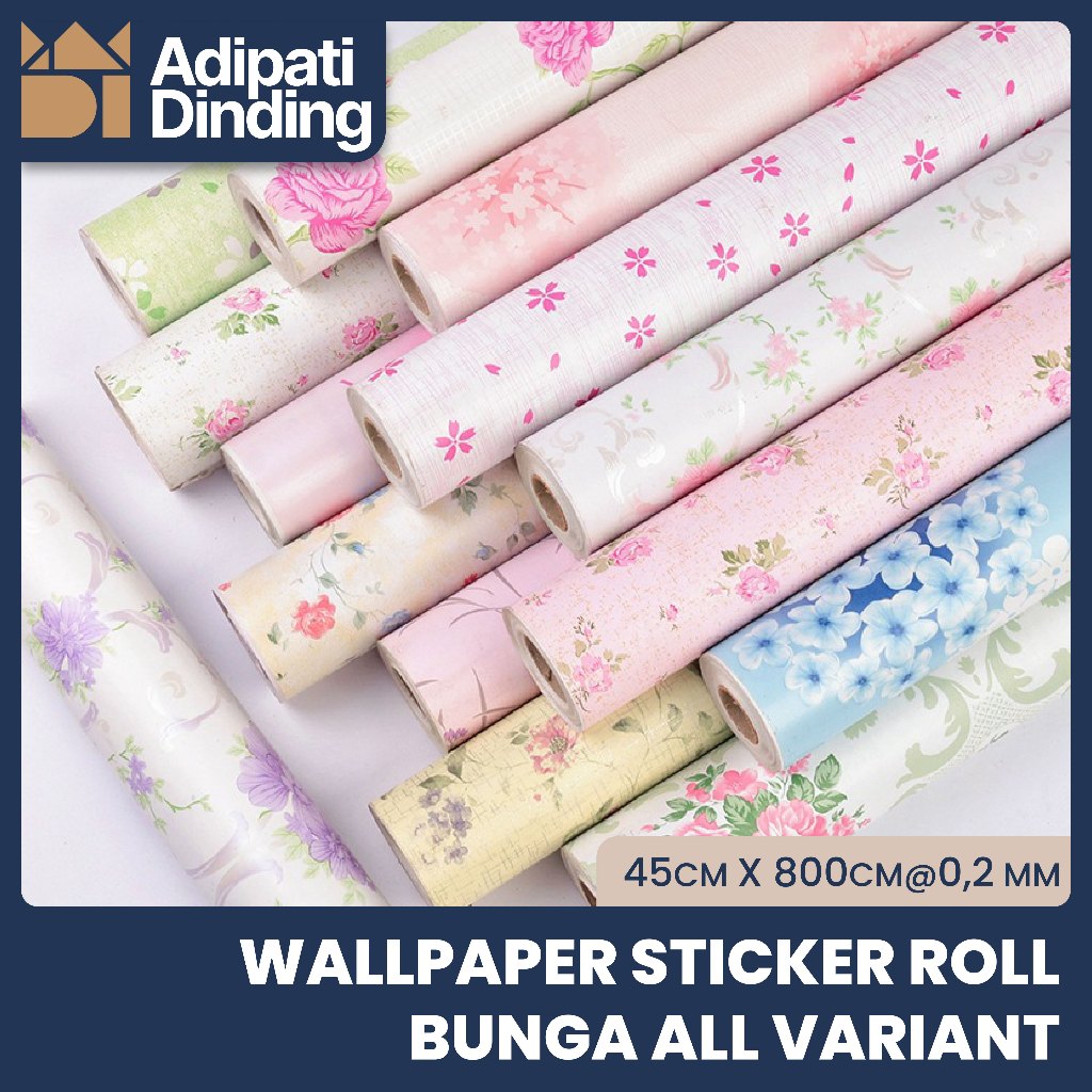 Adipati Official Store - Wallpaper Motif Bunga All Variant Ukuran 45 Cm x 7,5-8,5 Meter Wallpaper Di