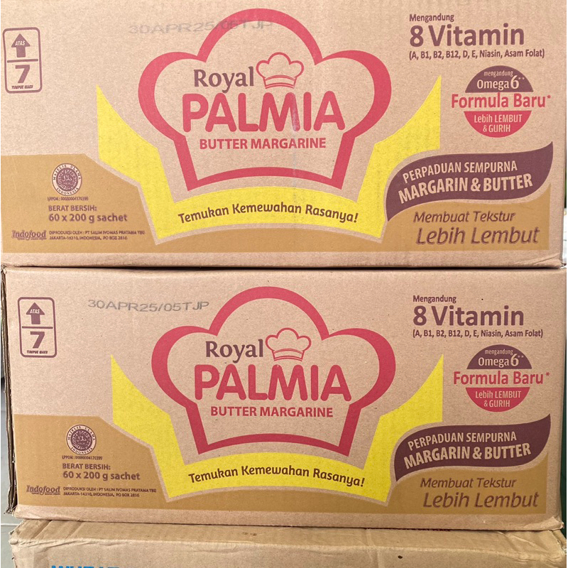 

palmia royal butter margarine 1 dus isi 60pc (200gram)