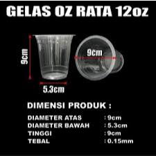 Gelas plastik 12oz/plastic cup PP 12oz 360ml tanpa tutup