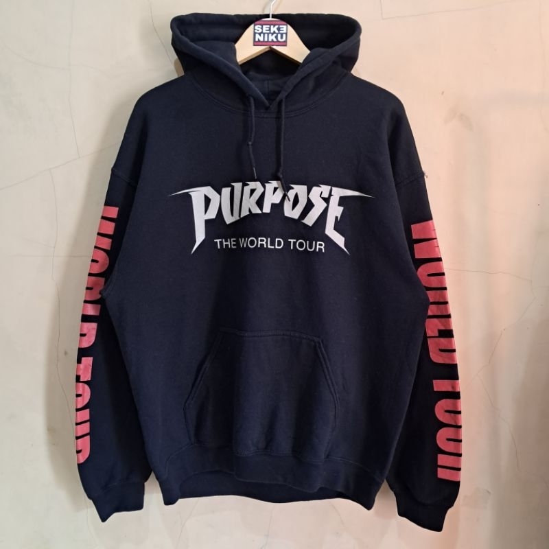 Hoodie GILDAN PURPOSE TOUR JUSTIN BIEBER Official Merchandise Build up made in Honduras