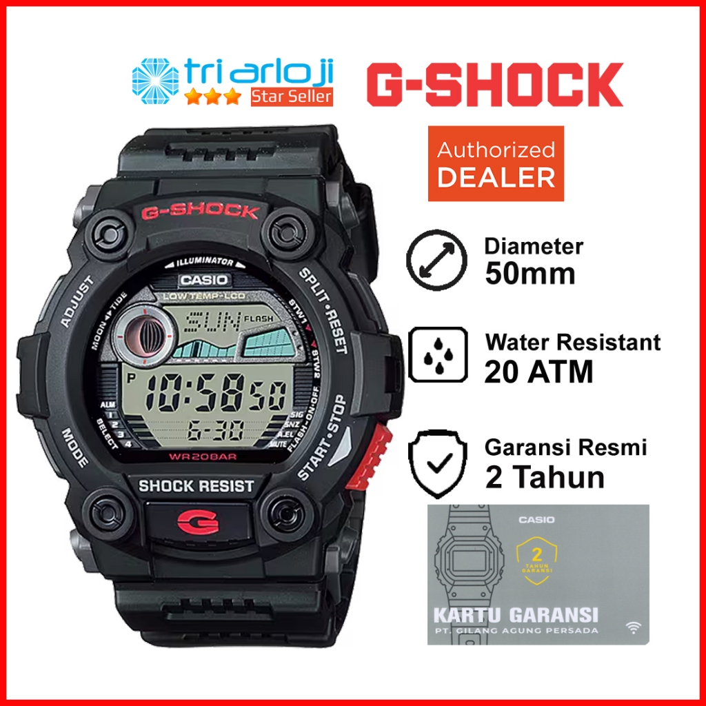 Casio G-Shock G-7900-1DR Jam Tangan Pria Digital GSHOCK G7900 G-7900-1 Hitam Original