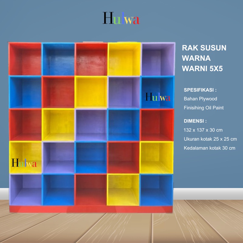 Loker anak TK PAUD LOKER ANAK Kayu Loker anak warna warni isi 25 kotak