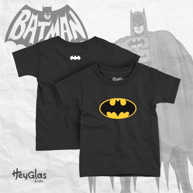 Kaos anak batman | Heyglaskids Tshirt | Batman logo vintage | Kaos anak premium