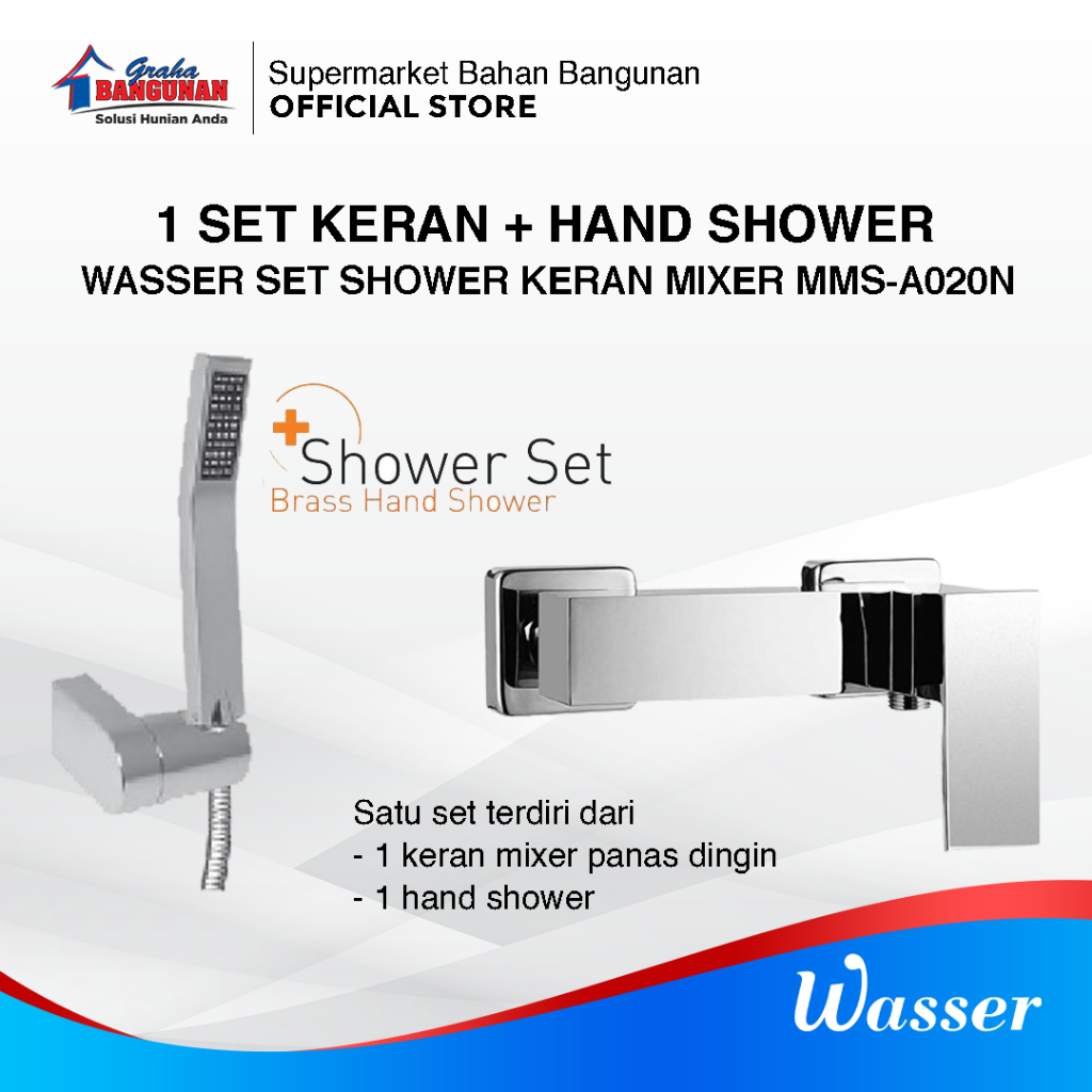 Keran dan Shower Set Wasser MNMLS MMS-A020N Shower Kran Air Panas Dingin