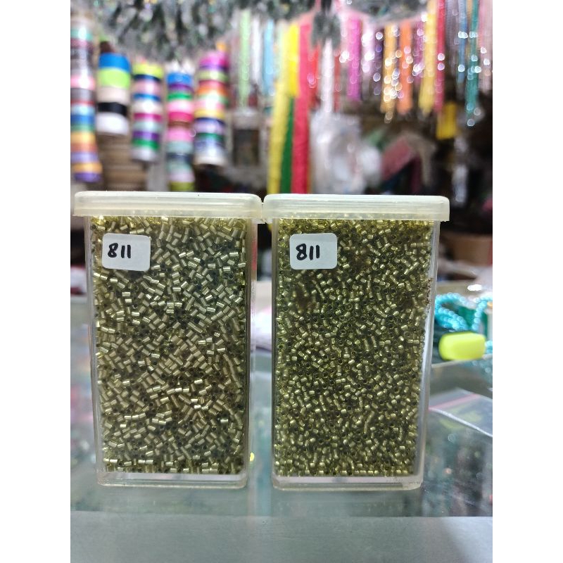 1/2 pon atau 225 gram payet jepang MGB bambu patah dan pasir hijau sage kode 811 atau 81101