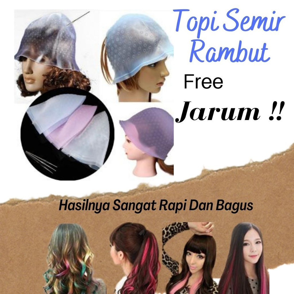 Topi Semir Rambut Magicap Topi highlight cat rambut topi bleaching alat pewarna rambut/TOPI CAT SEMI