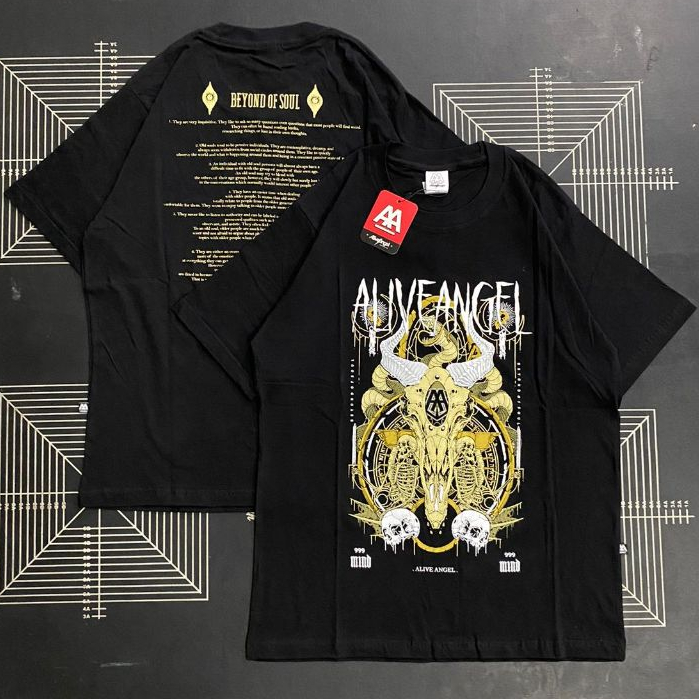 Kaos Distro Pria Metal Baphomet Goat Head 666 / Death Metal Gotic Satanic / T-shirt Streetwear Demon