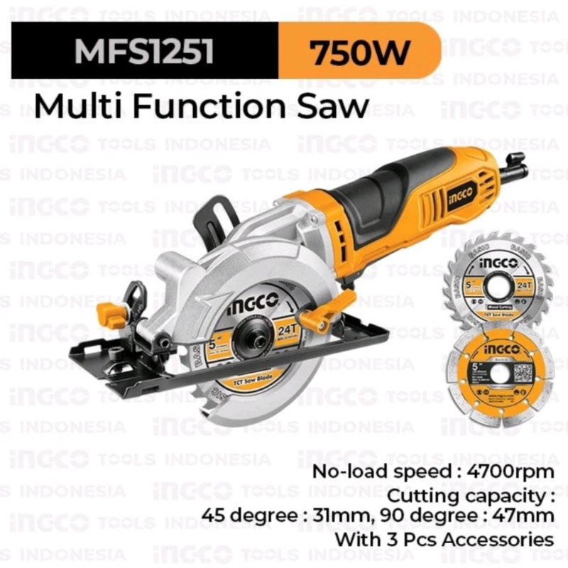 Multi Circular Saw 5” Inch INGCO MFS1251 Gergaji Serkel Gerinda Tile