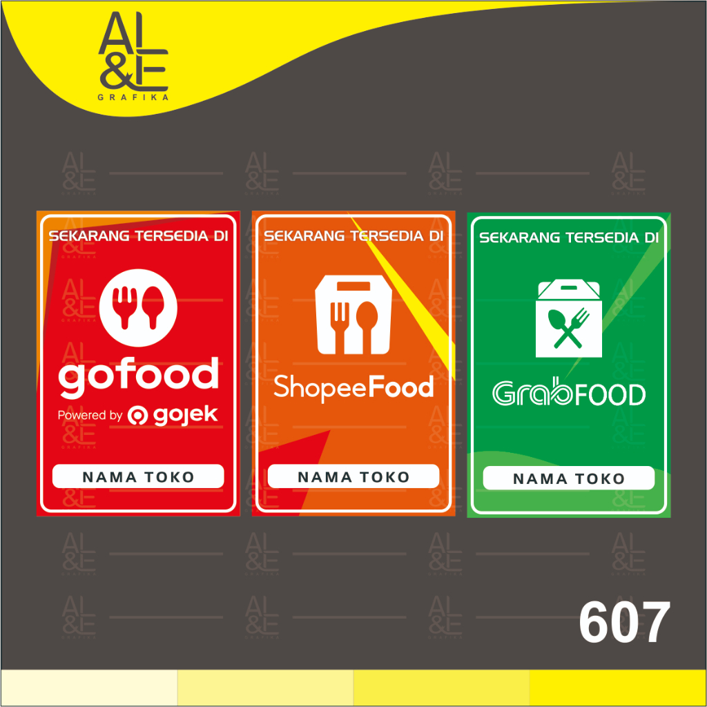 

607 - Stiker Online Food atau stiker makan Online, Sticker Vinyl, Premium, Tahan Air