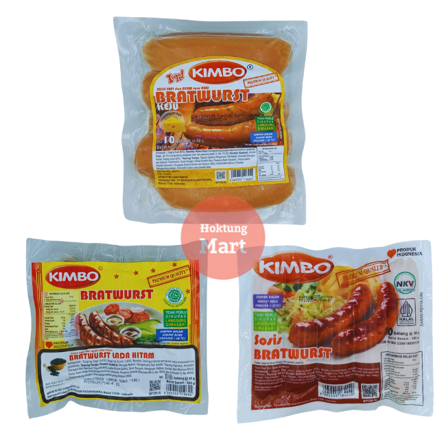 

Kimbo Sosis Bratwurst 500gr All Varian Original/Cheese/Blackpepper isi 10pcs