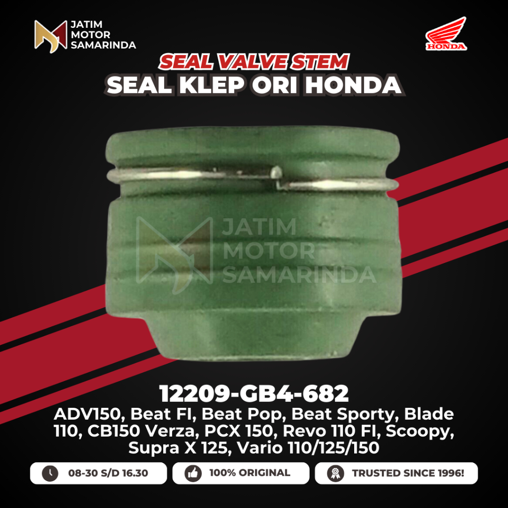 Honda AHM Genuine Parts Seal Valve Stem Seal Klep Sil Klep 12209-GB4-682 ADV Beat FI Pop Sporty Blade 110 CB150 Verza CRF150L PCX 150 Revo 110 Scoopy Supra X 125 Vario 110 125 150 Original