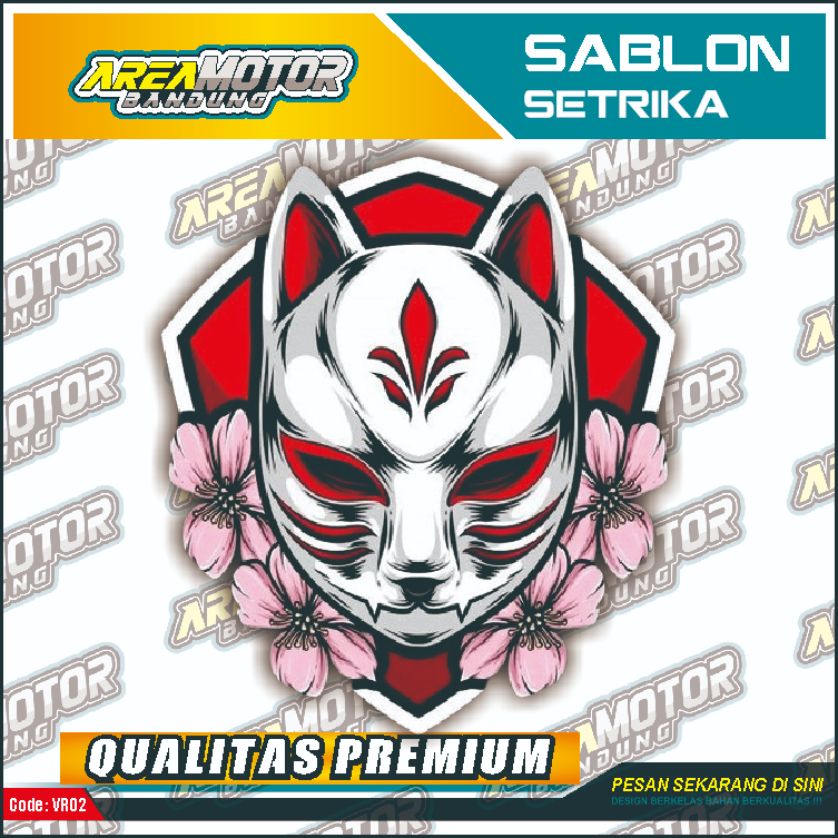 

Print sablon DTF/cetak sablon DTF/sablon setrika siap press 1 sisi Tema ANBU MASK Uk A4 / A3