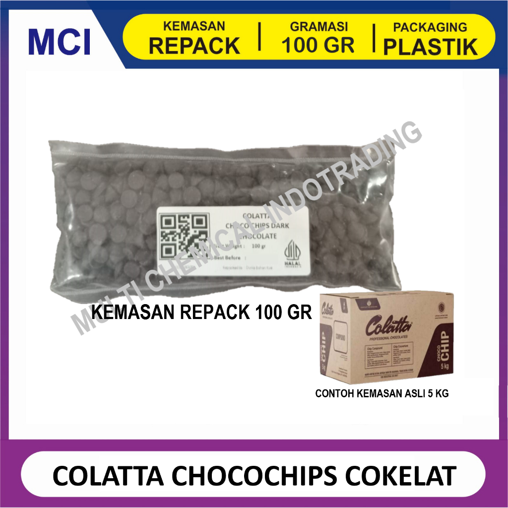 

COLATTA CHOCOCHIPS DARK / COKLAT CHIP COLATTA / CHOCO CHIPS - 100 GR