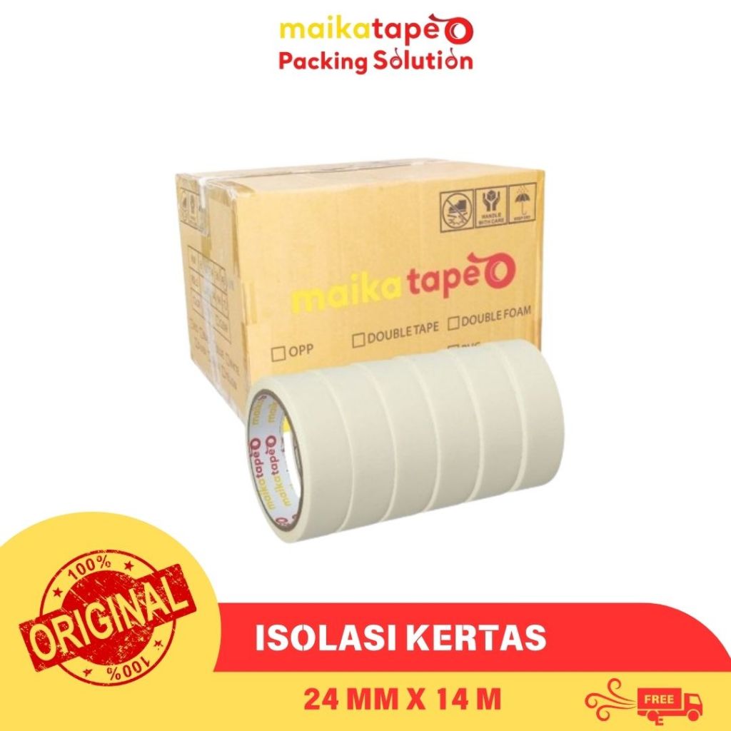 

ISOLASI KERTAS / MASKING TAPE MAIKATAPE 24MM (1 BOX)